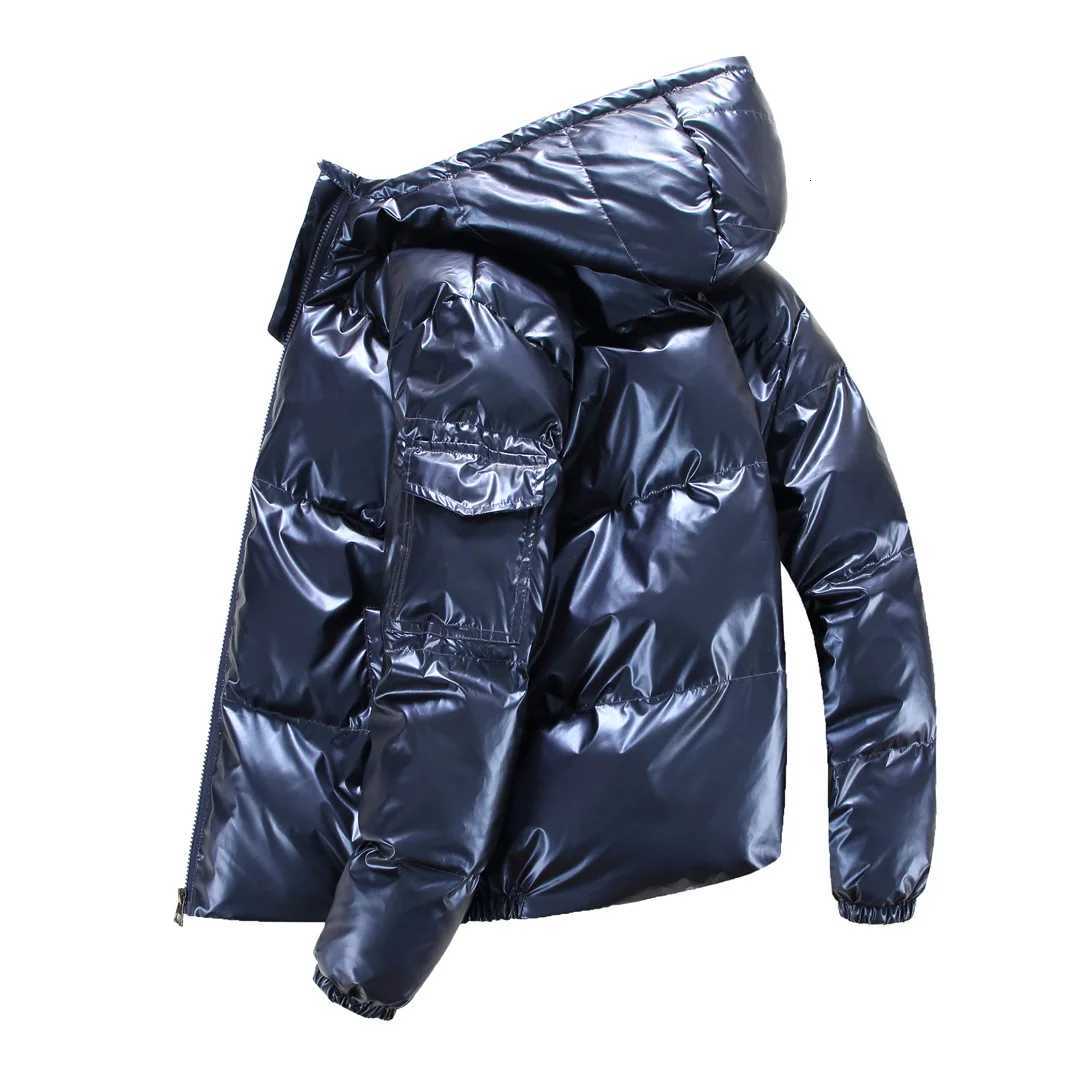 2024 Winter Jacket Men Parka Shiny Hooded Warm Coats Zipper Up High Quality Jackets Overcoat Thick Jackets Plus sizeT251107