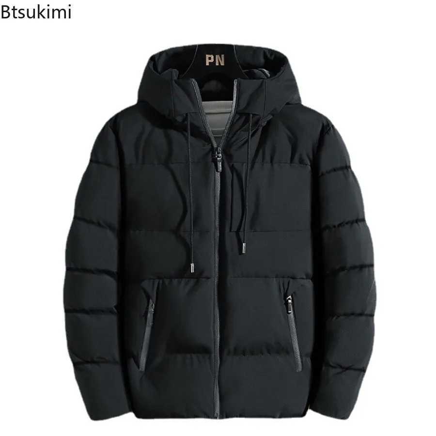 New Winter Men Jackets Thicken Parkas Fashion Warm Cotton-padded Jackets Outdoor Casual Stand Collar Hooded Windbreak Coats MaleT251107