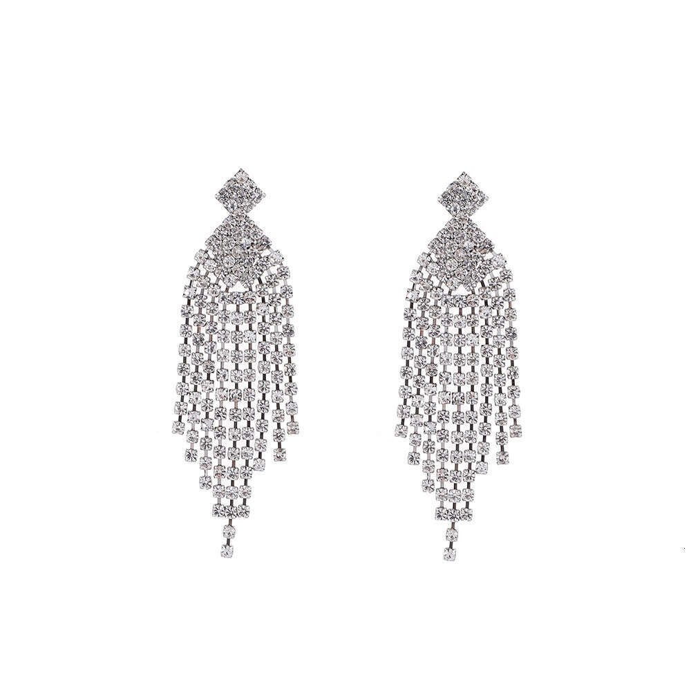 Full fashionable hot exaggerated dia arrangement earrings, hip-hop style and personalized earrings