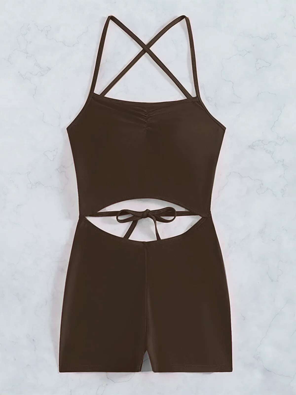 Dongdumaoyi Solid Color One Piece Swimsuit For Women Conservative High Waist Hollow Out Monokini Bikini Halter Backless Beach Swimwear