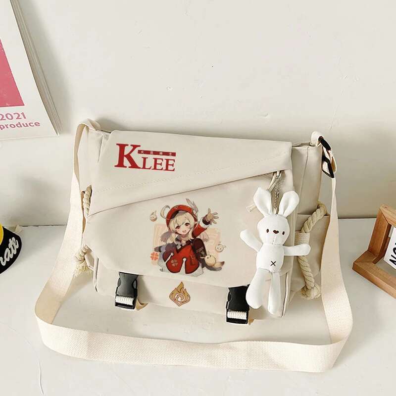 Genshin Impact Anime Handbag Shoulder Casual Zipper Cross Body Tote School Book Students Messenger Bag