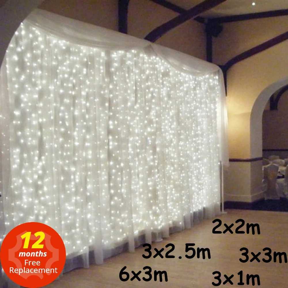 3x1/3x3/2x2m LED Icicle String Lights Christmas Fairy Lights Garland Outdoor Home For Wedding/Party/Curtain/Garden Decoration W251107
