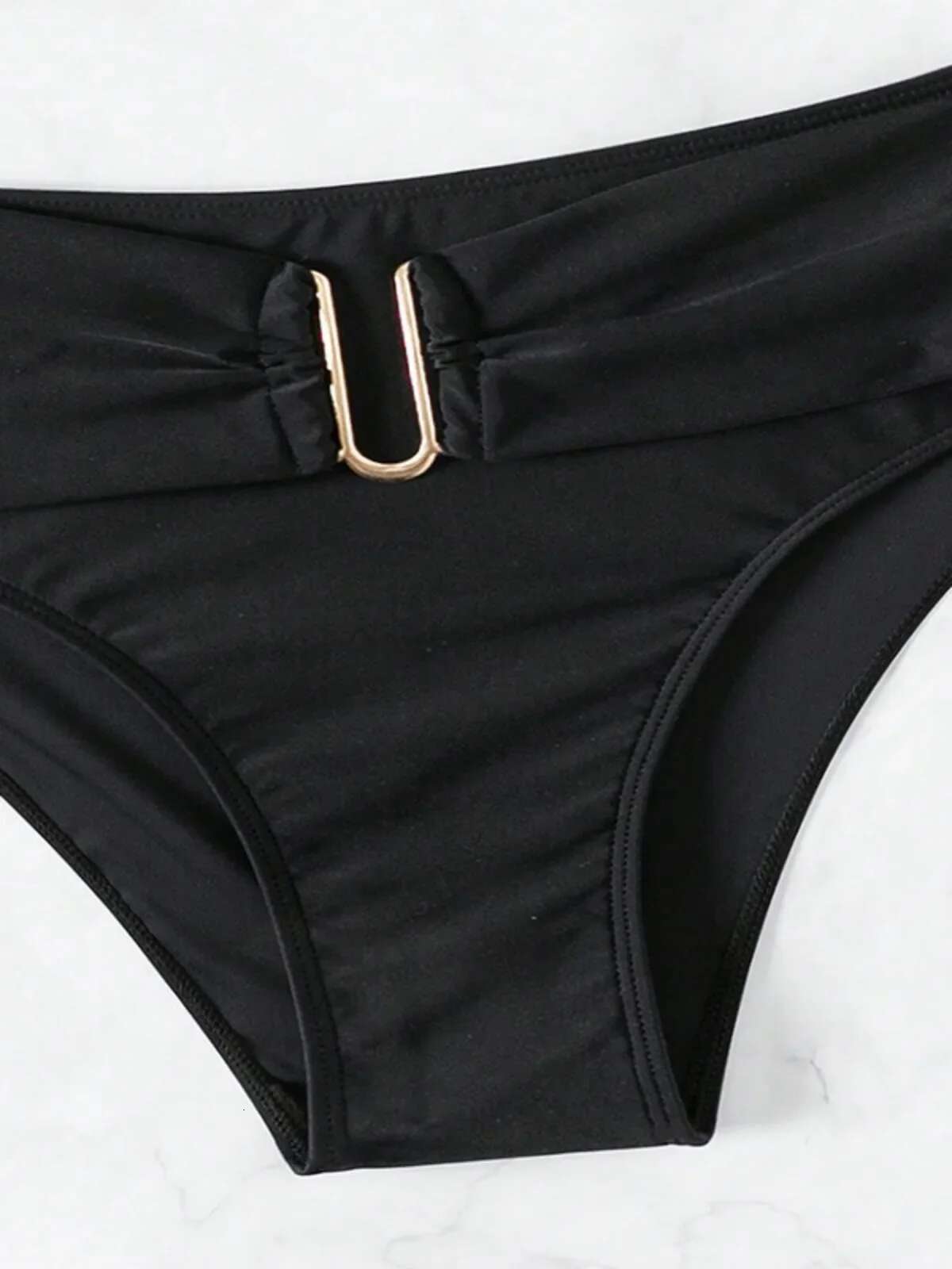 Dongdumaoyi Solid Color High Waist Two Piece Swimsuit For Women U Neck Suspender Backless Bikini Set Beach Vacation Bathing Suit New