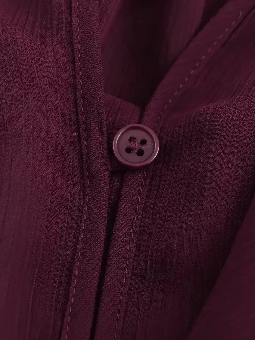 Summer Fashion Elegant Womens Loose Long Sleeve Layered Shirt Office Retro Vneck Transparent Lace Ruffle 250407