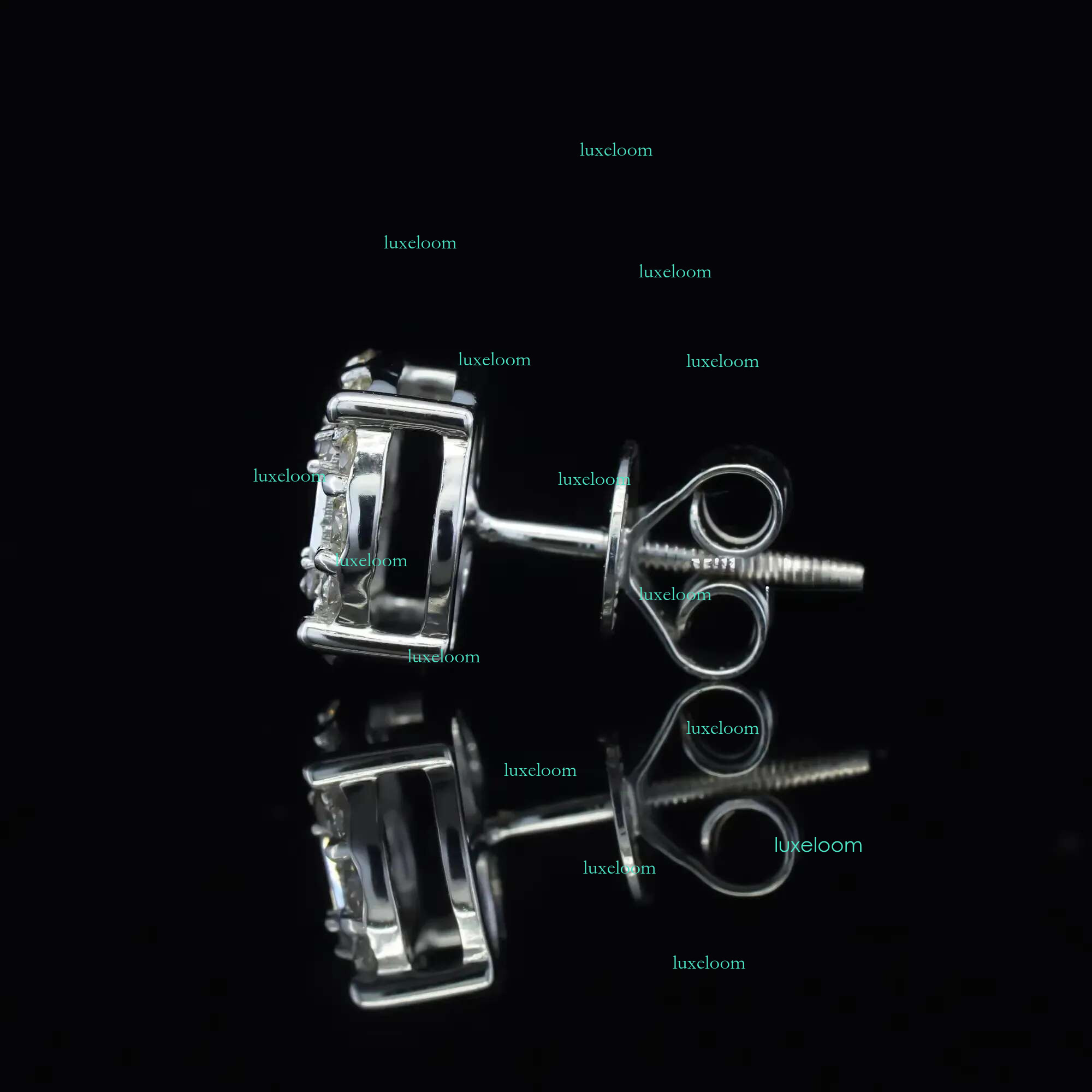0.746 Carat Round Cut Moissanite Dia Screw Back Stud Hip Hop Style Earrings In Gold Plated Sterg Sier