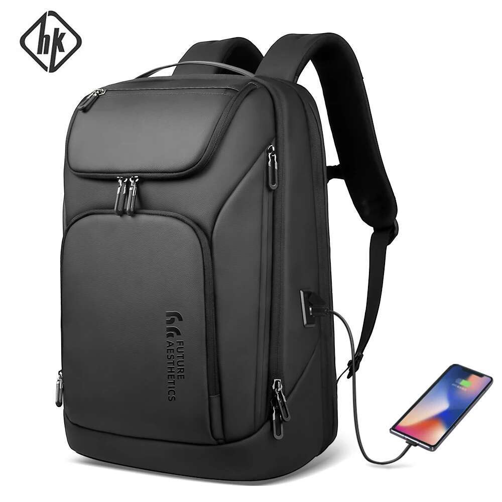 HK New Arrival Spacious Travel 17.3 Inch Laptop Backpack For Men Big Capacity Waterproof Commuting Rucksacks With USB