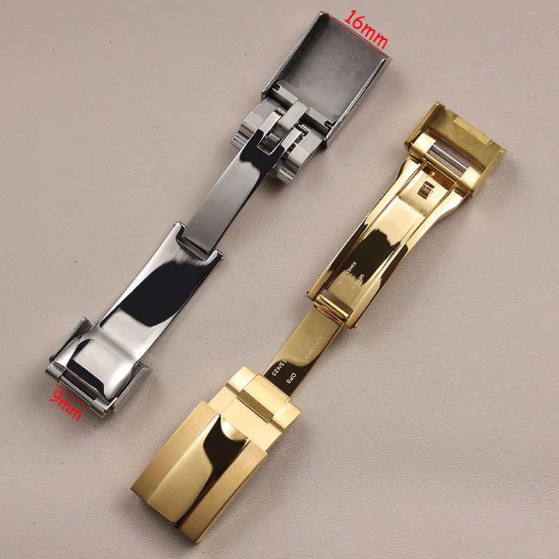 9x16mm Metal Watch Band Clasp for Rolex DAYTONA SUBMARINER GMT YachtMaster Stainless Steel Adjustable Button Buckle 251107