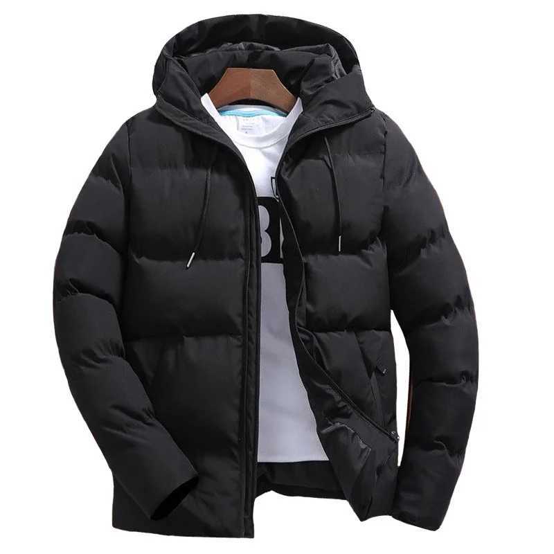 Mens Coats Winter Parkas Casual Solid Hooded Parka Coat Men Long Sleeve Windbreak Lightweight Padded Jackets Streetwear JacketT251107