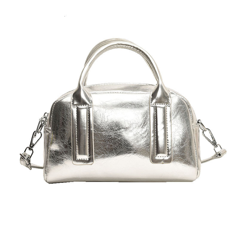 2025S Designer Women S Bag Small Niche Design Bowling For Women New Boston Fashion Handheld Shiny Commuting Crossbody Bag
