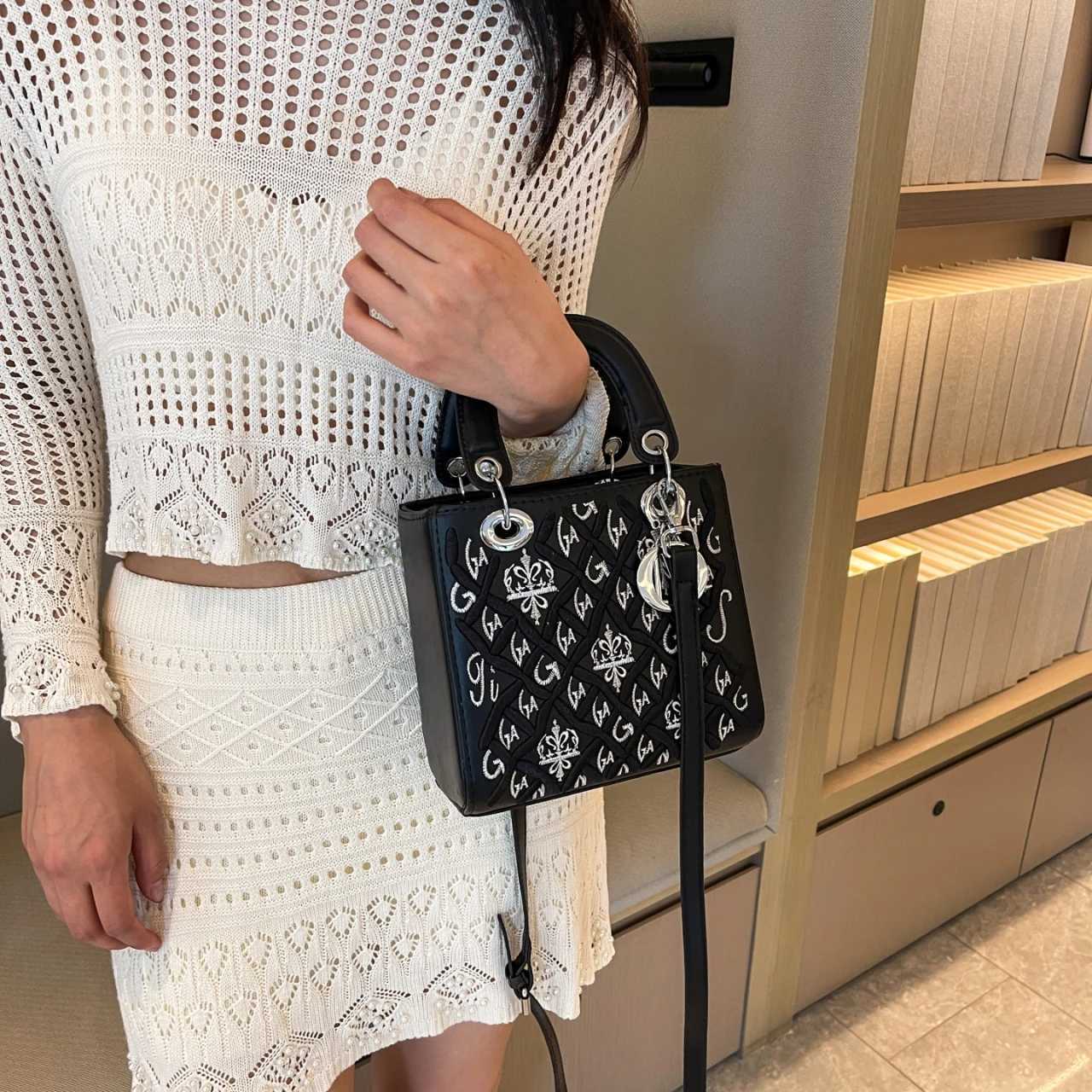 Stylish Elegant Leather Crossbody Bag For Casual Commuter Women Featuring Solid Color And Designer Paris FashionW251106