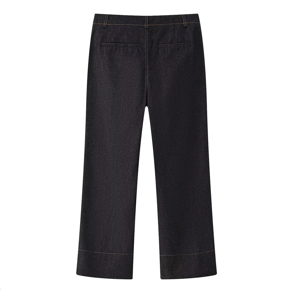 UNIZERA Womens Slim fit Long sleeved Collar Shirt with Shining Jeans Set Suitable for Spring Clothing 250407