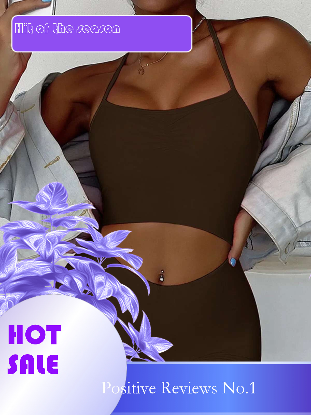 Dongdumaoyi Solid Color One Piece Swimsuit For Women Conservative High Waist Hollow Out Monokini Bikini Halter Backless Beach Swimwear