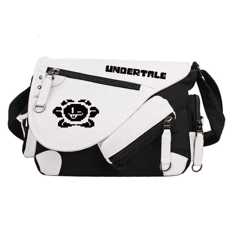 Undertale Cartoon Canvas Shoulder Handbag Travel Bag Student Gifts Students Croosbady Zipper School Bags