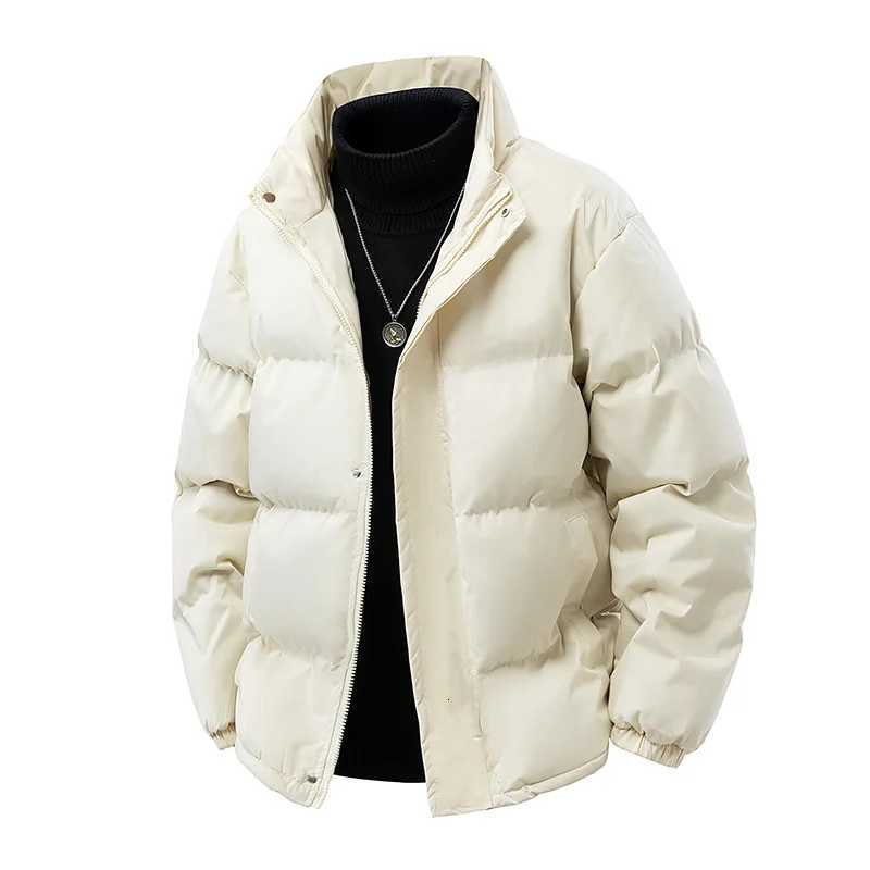 Mens Solid Color Simple Basic Casual Trendy Stand Collar Long Sleeve Business Quilted Jackets Male New Fashion Coats ClothesT251107