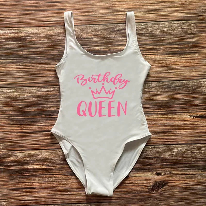 Birthday Queens Crown Swimsuit Team One Piece Female Singles Party Biquinis Femininio Mayo 250313