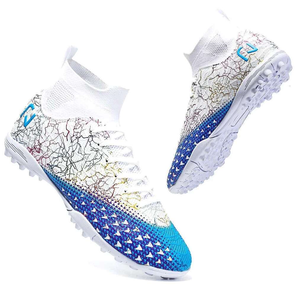Professional High Top Shoes for Men, TF Broken Short Nail Outdoor Sports Lawn Training Shoes, Anti Slip Football