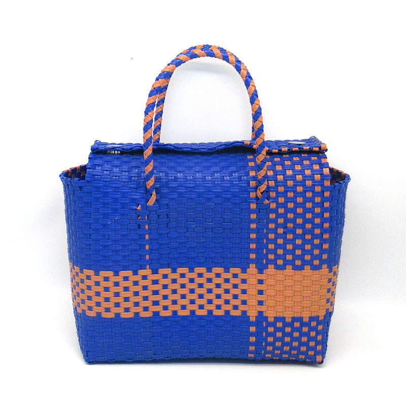 New Plastic Vegetable Basket New Grass Woven Bag Hand-Held Basket Handbag And Shopping Matching