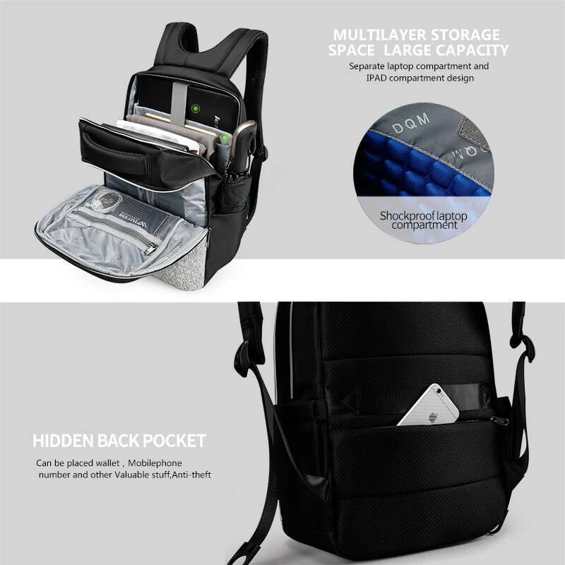 Lifetime Warranty Zipper 15.6Inch Laptop Cut-Resistant Men Travel Bag Anti Theft Backpack Boy