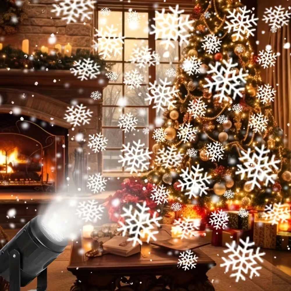 USB Powered Snowflake Projector Lights Christmas Snowflake Projector Led Decor Lights Party Garden Stage Holiday Night Lights W251107