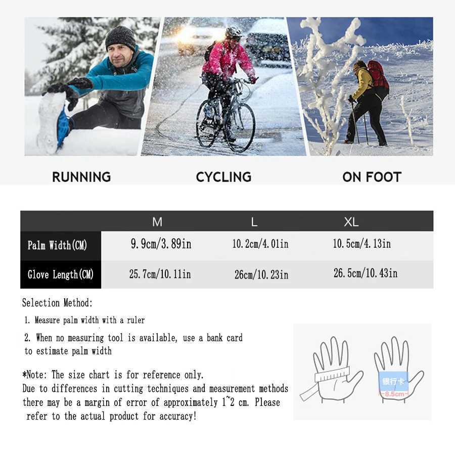 YANBIGUO Mens Winter Cycling Gloves With Touch Screen Adjustable Windproof Waterproof Gloves For Outdoor Motorcycle Skiing K251106