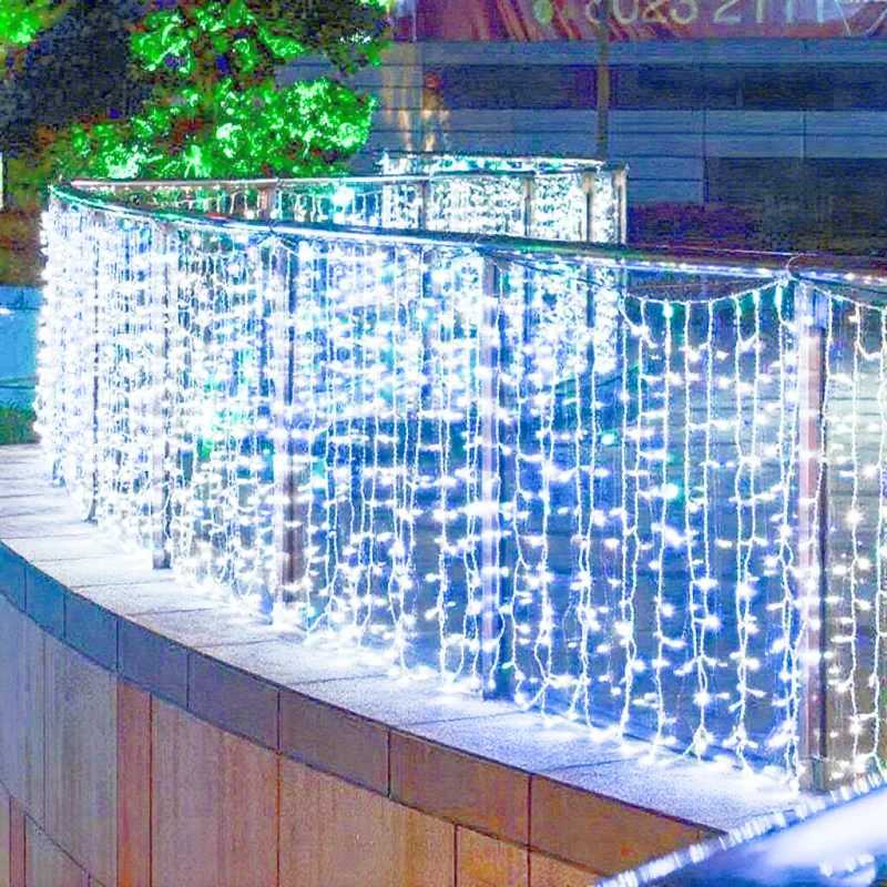 Christmas Decorations LED Icicle String Lights EU Plug Christmas Garland Droop Light Wedding Garden Street Outdoor Decoration W251107