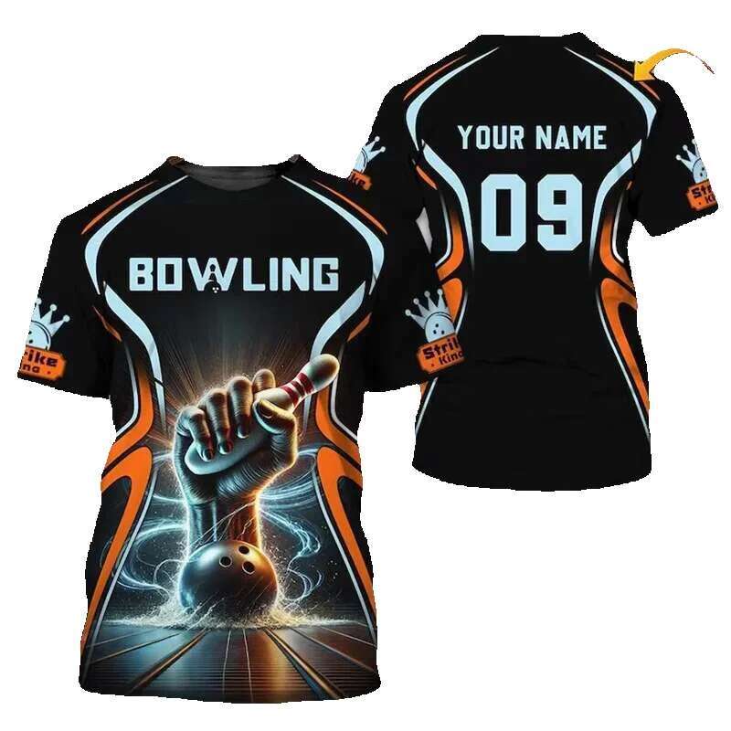 Customized name Bowg funny men's cool DIY personalized printing design short sleeved skeleton summer fashion T-shirt top