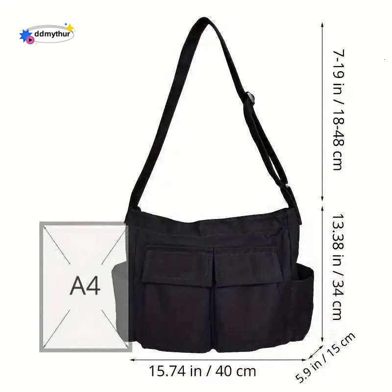 Women Vintage Canvas Teenager Shoulder Tote Messenger Bags Ladies Casual Handbag Crossbody Purse ddmythur