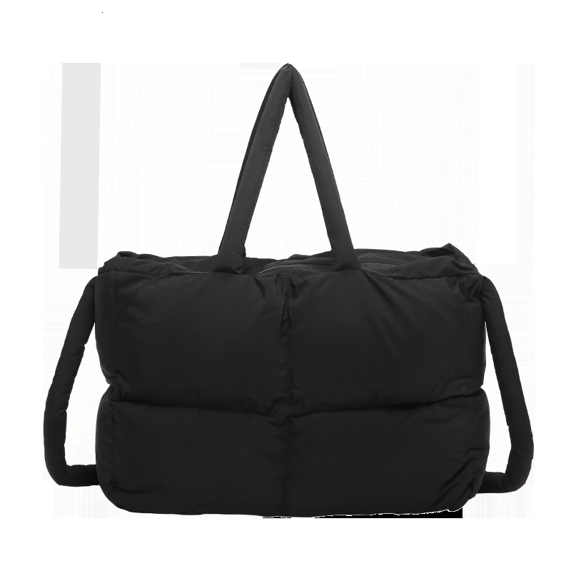 2025S Designer Women S Bag Solid Color Single Shoulder Down Cotton Jacket Women S High End Feeling New Student Tote Bag Hand Held Large Capacity Cloud