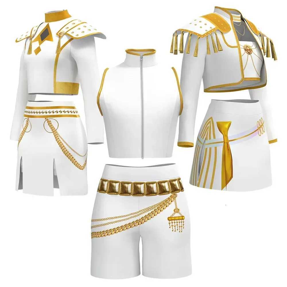 Girls Rumi Zoey Mira Cosplay KPop Demon Hunters Cosplay Costume Children Black Golden Suit Halloween Huntrix Role Playing Outfit W251107