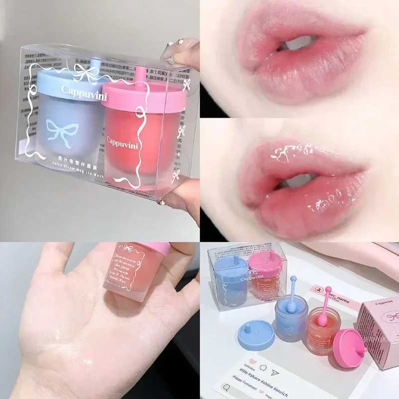 Strawberry juice cup moisturizing lip mask moisturizing lip line fruit makeup solid lipstick jelly gloss makeup W250407