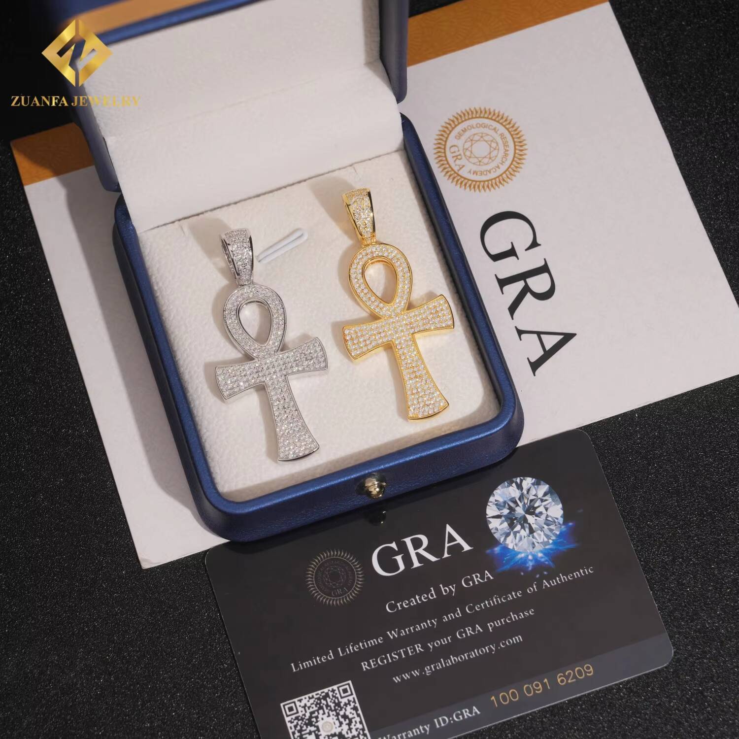 Trendy Jewelry Fine Pendants 925 Sterling Silver Hip Hop Cross Pendant Men Women Moissanite High Quality Gift