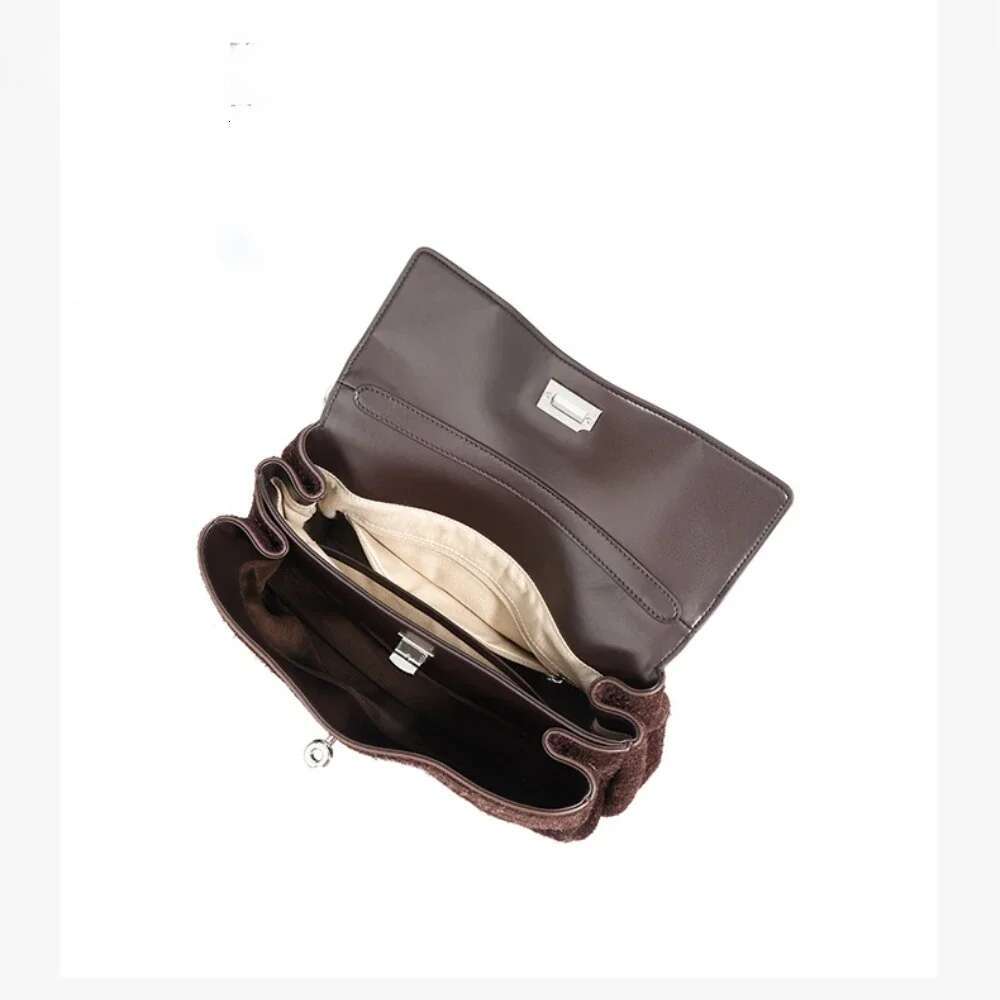 Vintage Snowflake Veet Suede Leather Tote Green Coffee Color Women Handbag Extremely Romantic Imagery In Winter Shoulder Bag