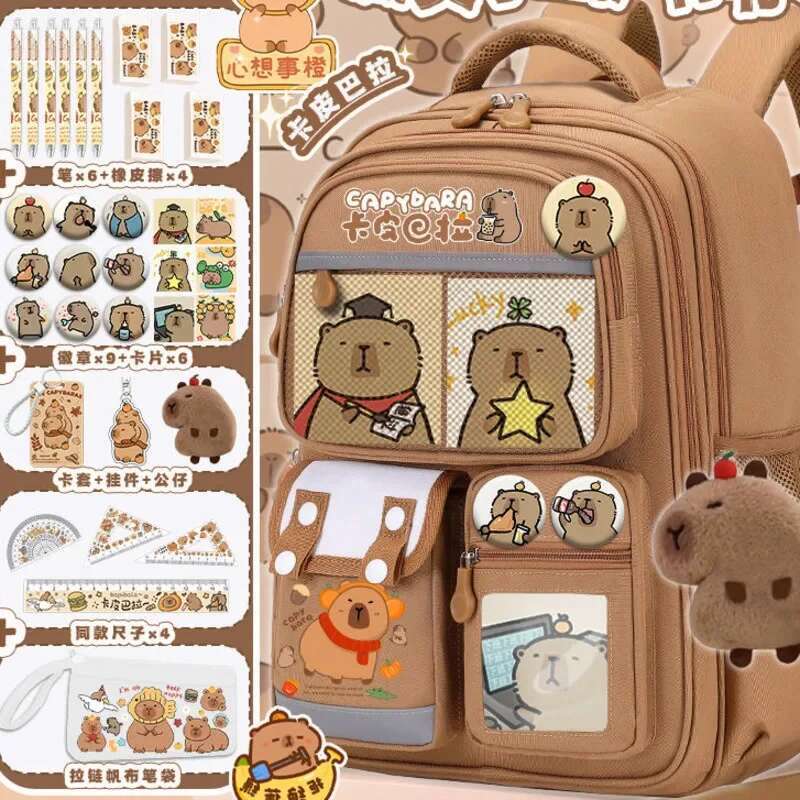 Capybara Cute Backpack Plush Schoolbag Cartoon Soft Funny Animal Large Capacity Stuffed Unisex Y2k Aesthetic Backpacks