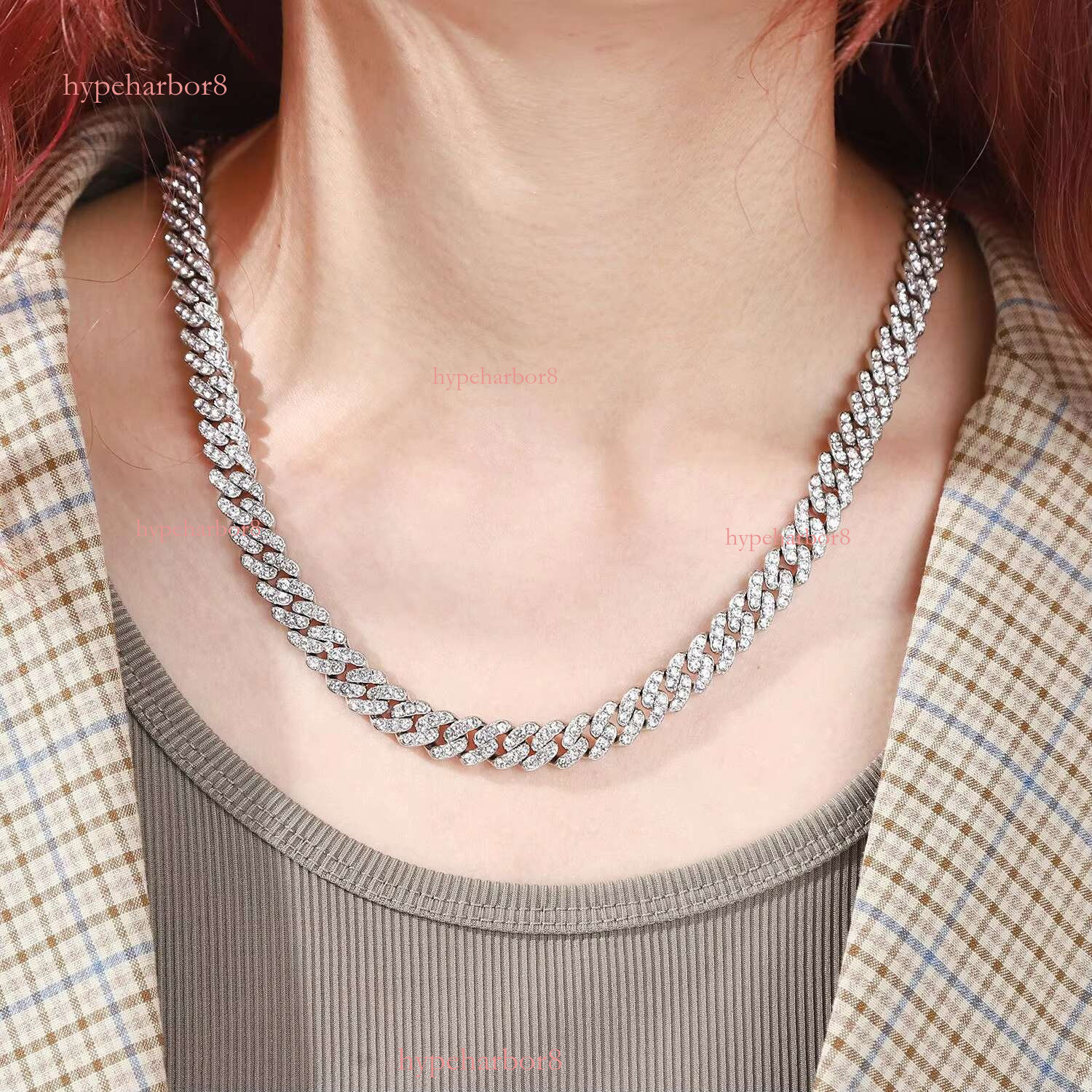 JM Sier High Quality Men's Hip Hop Chilled Miami Crystal Cuban Chain Necklace