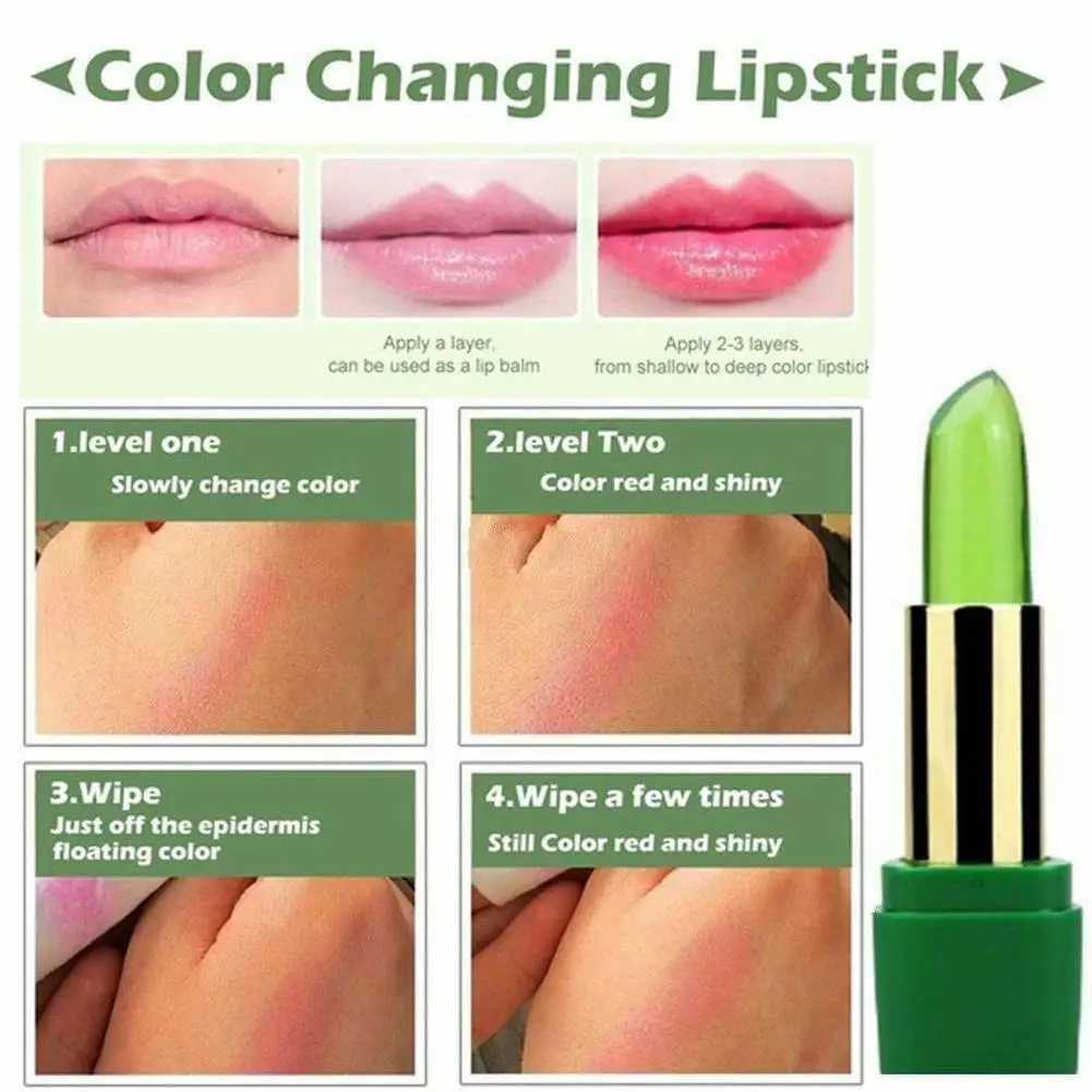 Aloe discoloring lipstick/lip color magic color changing lipstick moisturizing and lasting nourishing lipstick care W250407