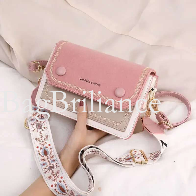 Fashion trend Internet celebrity small broadband contrast crossbody ins versatile four seasons universal girl bag