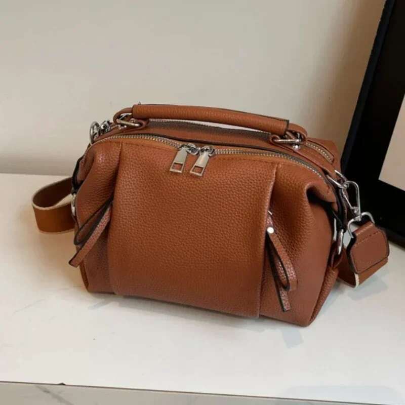 Leather Solid Zipper PU Premium Shoulder Bags Fashionable Folded Cloud Top-Handle Large Capacity Commuter Wide Crossbody Bag