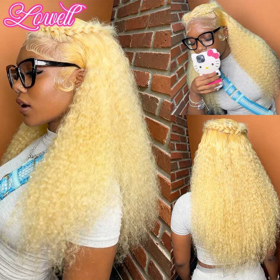 613 hd Lace Frontal Wig 13X6 Blonde Human Hair Wigs for Women 13X4 Deep Wave Curly hd Lace Front Human Hair Wig 200 High Density W251107
