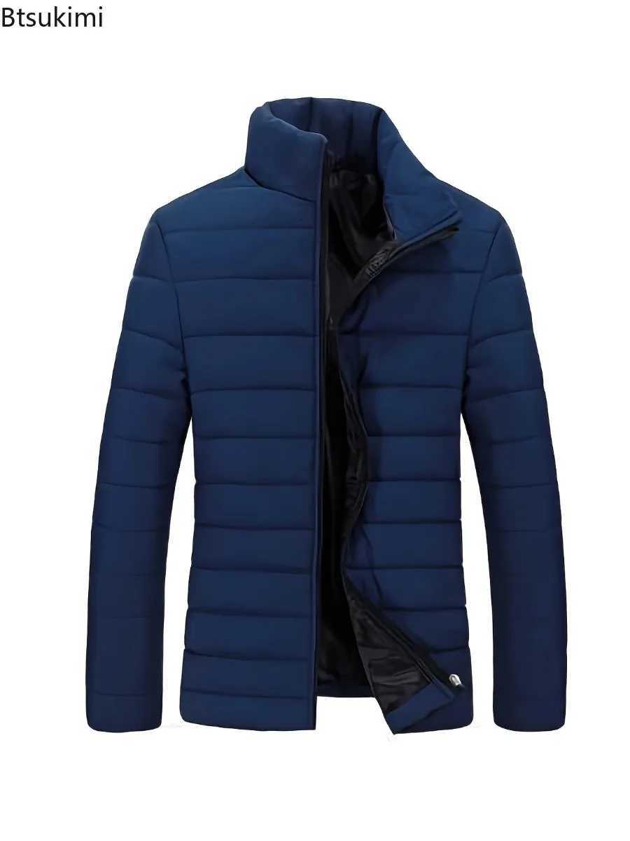 Winter Mens Lightweight Parka Jackets Fashion Stand Collar Zipper Slim Warm Waterproof Jackets Men Work Outdoor Windbreak CoatsT251107