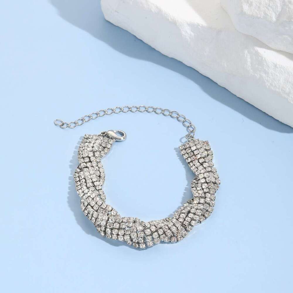 Simple woven hot claw chain Fashion commuting senior Fried Dough Twists dia bracelet