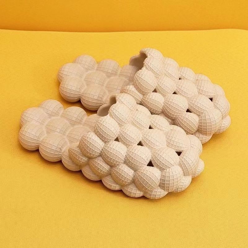 2025 spring and summer burst fashion bubble slippers women men home soft bottom couple bathroom sandals large size 46 kinds of colors to choose from