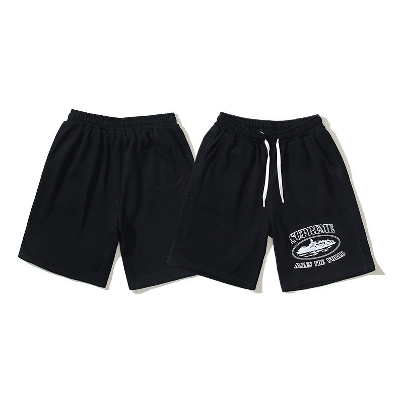 Y2k Street Shorts Men American Loose Hole Black Wide Leg Washed Jeans Straight Casual Raw Edge Short Pants Summer 250226