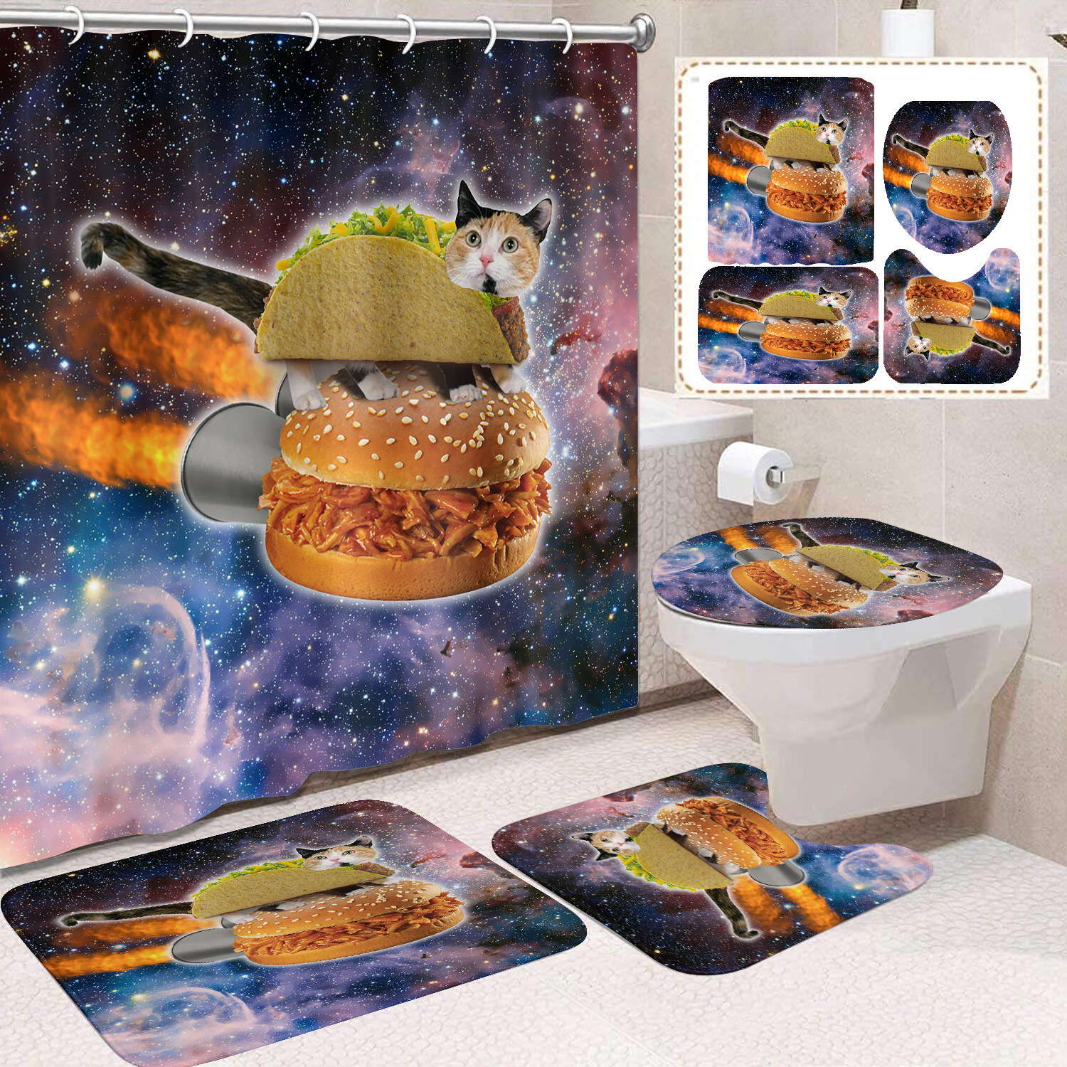 YL-37660 Factory direct sales watercolor daisy bathroom shower curtain/toilet partition curtain/no-drill curtain/shower curtain