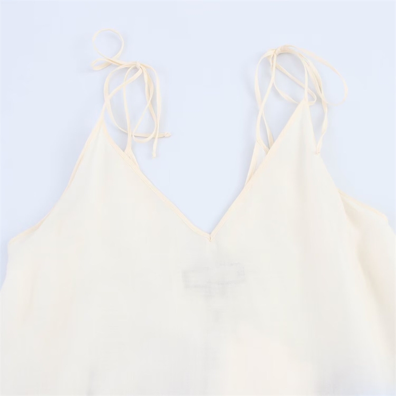 2025 Spring/Summer New Product Women's Vacation Style Sleeveless V-neck Loose Printed Strap Dress