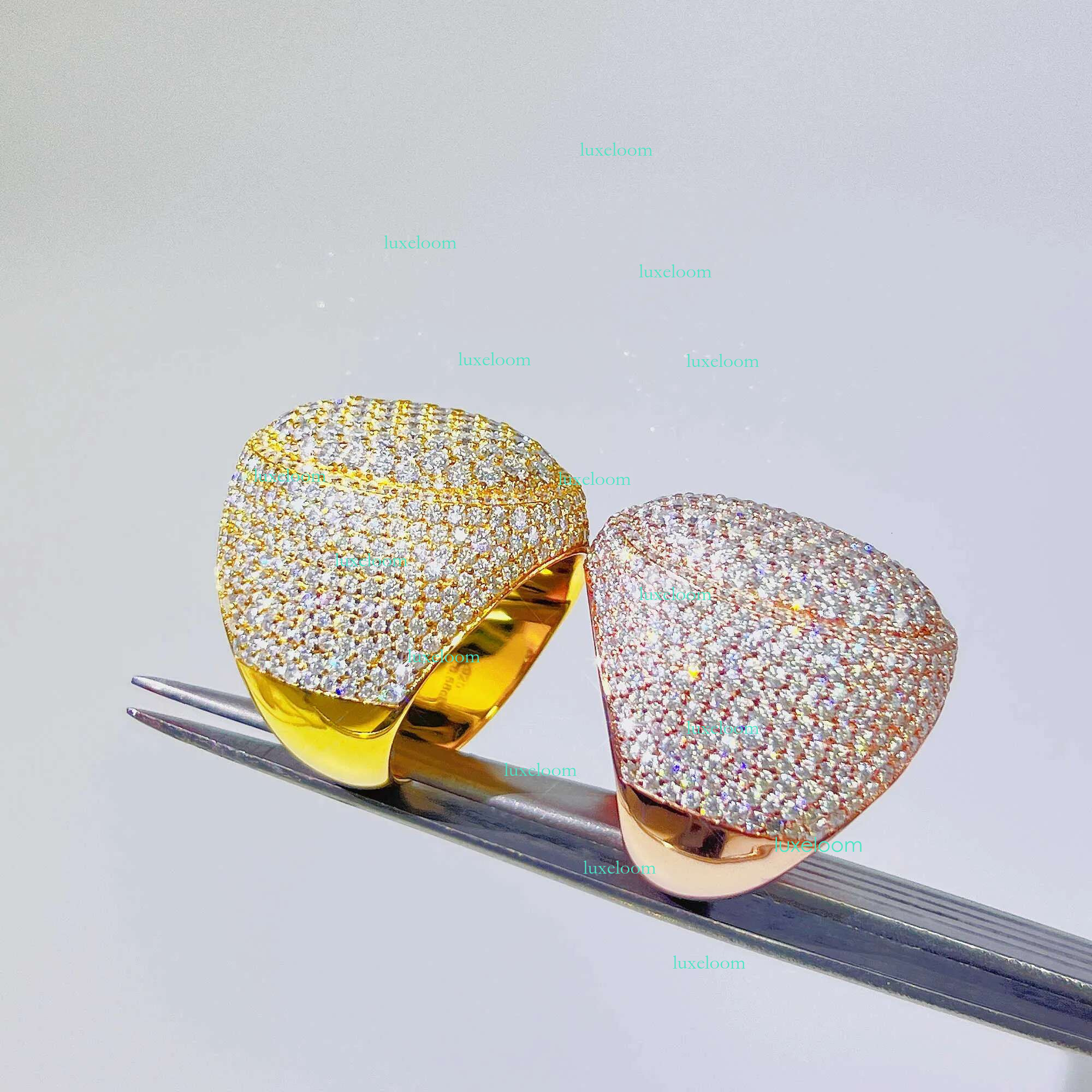 Hip hop jewelry Fashion rapper custom shining sier men crushed ice moissanite ring
