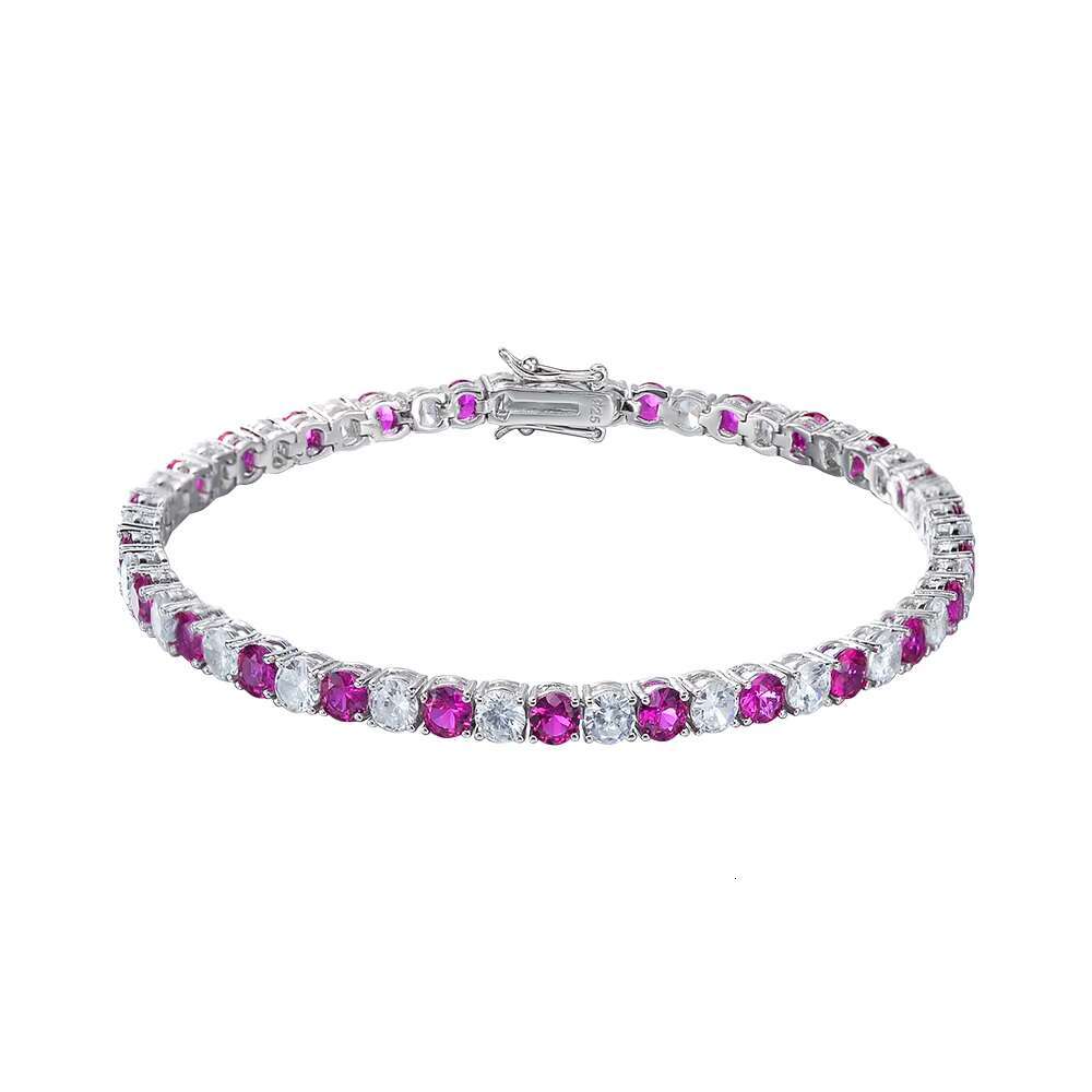 Hot Sell 3mm 4mm 5mm Brass Silver White Gold Plated Iced Out Cubic Zircon Moissanite Diamond Tennis Bracelet
