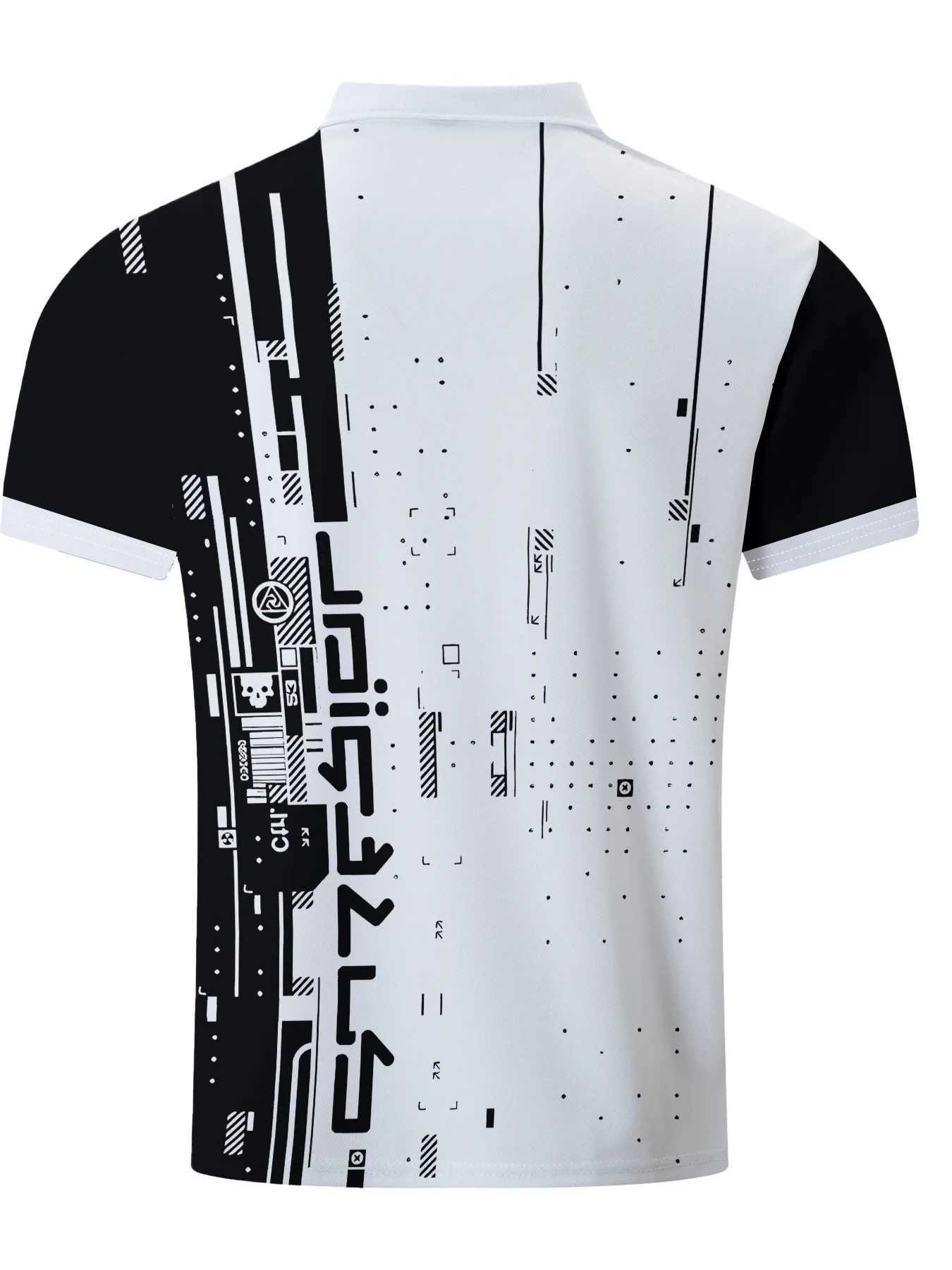 2025 Europe and the United States mens new summer 3d printed sports casual short sleeve T-shirt geometric pattern POLO shirt W250407