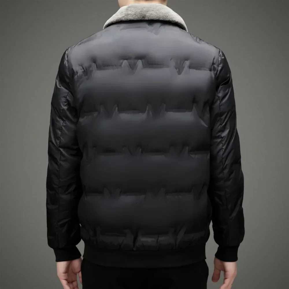 Mens Thickened Cotton Jacket Velvet Collar Short Cotton Jacket with Windproof and Warm Design Parkas CoatsT251107