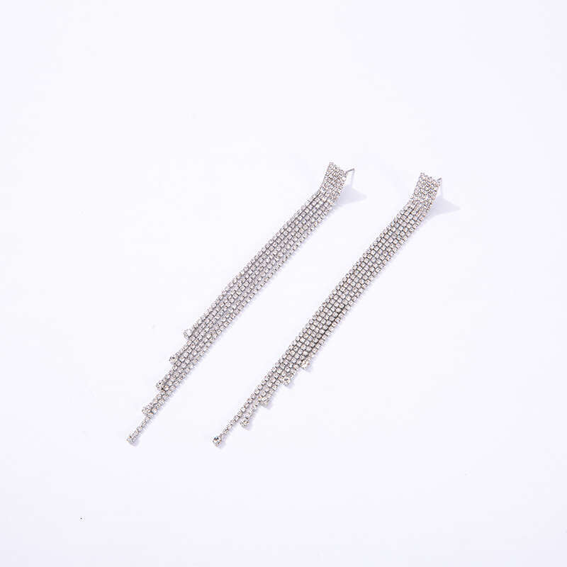 Dongdaemun new Korean version long tassel water droplet earrings full of fairy spirit, simple and atmospheric