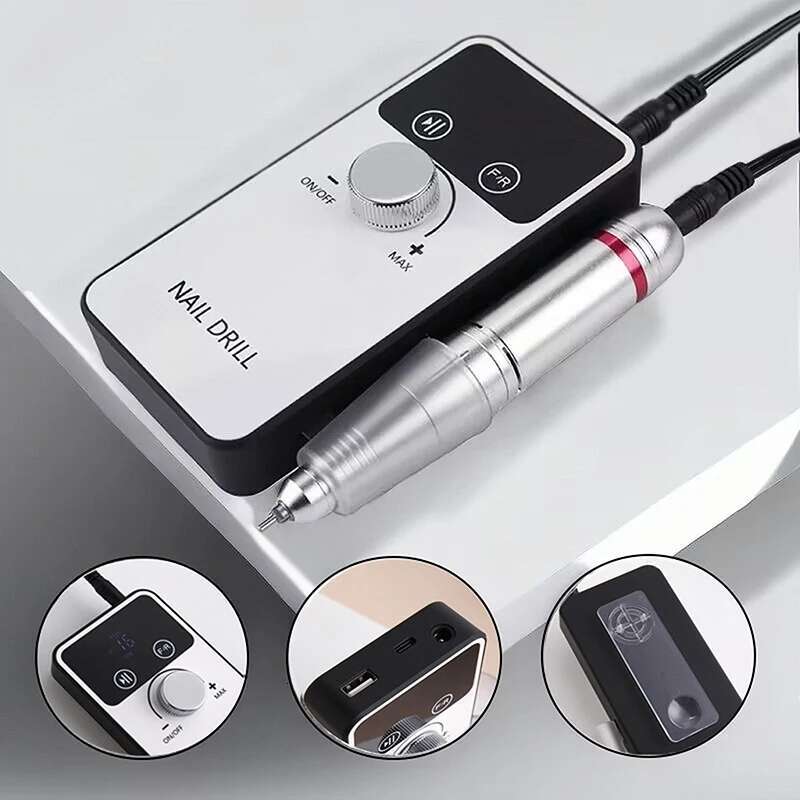 New 45000RPM Professional Electric Drill hine Rechargeable File Nails Accessories Gel Nail Polish Sander Low Noise